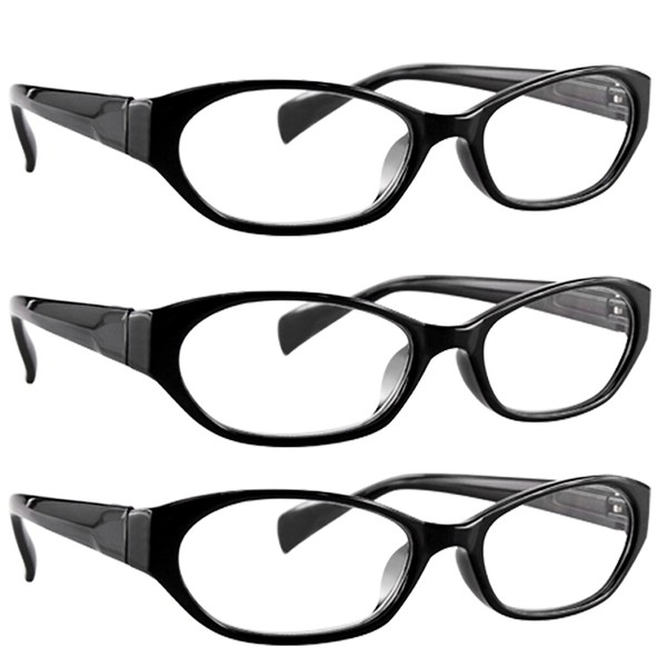 TruVision Readers Reading Glasses – 9502HP- 3 PK – Black – 2.50