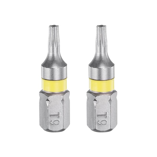 HARFINGTON 2pcs Torx Screwdriver Bit T9H 1/4" Hex Shank 25mm/1"