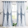 PONY DANCE Ruffle Curtains Double Layers Sheer Overlay Elegant Decoration