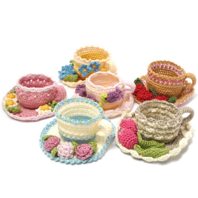 Koyama 6001002 Craft Kit, Crochet Flowers, Knit Tea Cup, Chamomile,