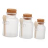ABOOFAN 3pcs Frosted Transparent with Spoon and Cork Lid Wide