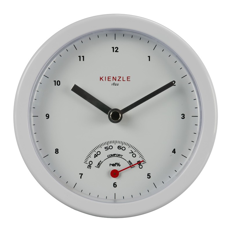 Kienzle Bathroom Clock 14 cm with Quartz Movement, Hygrometer and