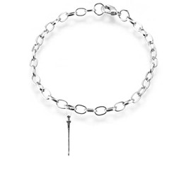 H8 Viking Sword decorative miniature fine lead free English Pewter charm on a belcher link chain anklet bracelet