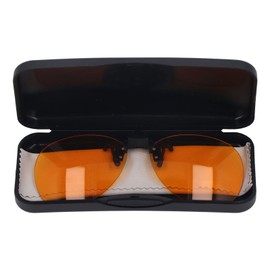 Locadence Clip On Glasses, Efficient Blue Lights Blocking 180 Degree Vertical Flip Glasses, Portable Orange Glasses Clip Lens for Computer (Round)