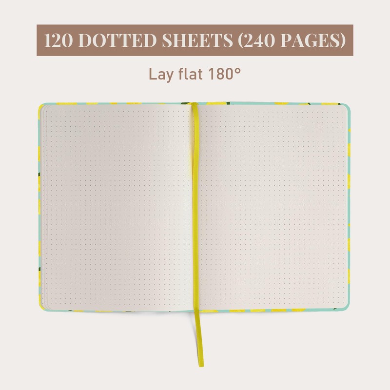 Rileys & Co Dotted Journal Notebook 8x6 Inches, Hardcover Notebook