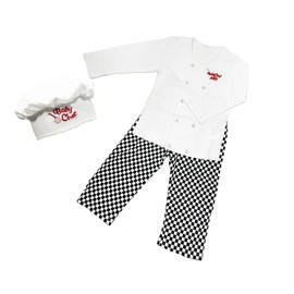 ZUYPSK Kids Boys Girls Cook Chef Costume Jackets with Pants Hat Outfits Cooking Baking Photography (12-18Months)