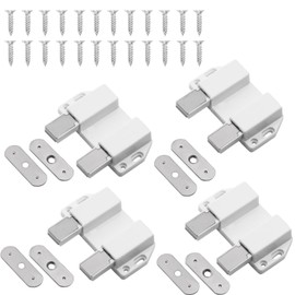 Push to Open Door Catches,Magnetic Door Lock,Cupboard Magnetic Double Push Opener Latch,Magnet Kitchen Drawer Closer Push Opener for RV Door Damper Large Wardrobe Closure (4 Pack, White)