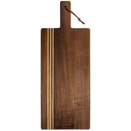 Rock & Branch Acacia Wood Charcuterie Serving Paddle – Long Cheese Board with Inlaid Pinstripe | Stylish Appetizer Tray & Cutting Board for Entertaining