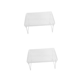 VICASKY 2pcs Foldable Storage Shelf Dual Layer Tabletop Organizer for Kitchen Bathroom and Saving Design with Heightened Edges Storage for Home and Rv