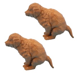 GEDEUBAN 2 PCS Pooping Dog Butt Toothpaste Topper, Hilarious Golden Retriever Cap Dispenser