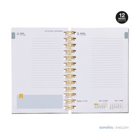 Miquelrius - School Planner 23-24, September 2023 to August 2024, 12 Months, Size 11.7 x 17.4 cm, Page, Doodle, Spanish-English