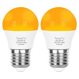 Vgogfly Amber Light Bulbs for Sleep Dimmable - Mood Setting Blue Light Blocking Eye Comfort, A15 3W(25 Watt Equivalent), 1800K E26 for Bedroom Longevity (2 Pack)