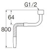 SANEI Benley Pipe for Kitchen, Bellows Type, Length 31.5 inches