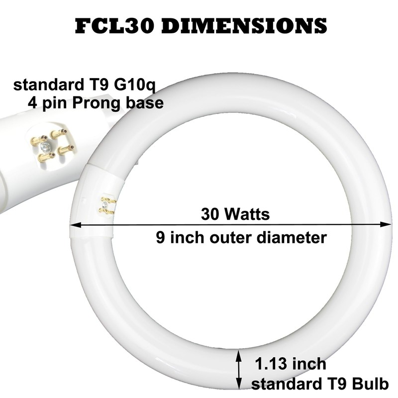 CHKADAWA FC9T9 9 inch Circline Light Bulbs T9 30W, FCL30