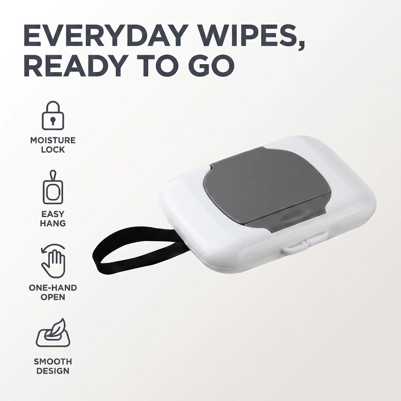 Travel Wipes Case, Wipe Dispenser, Portable Refillable Wipe Container,Reusable Travel