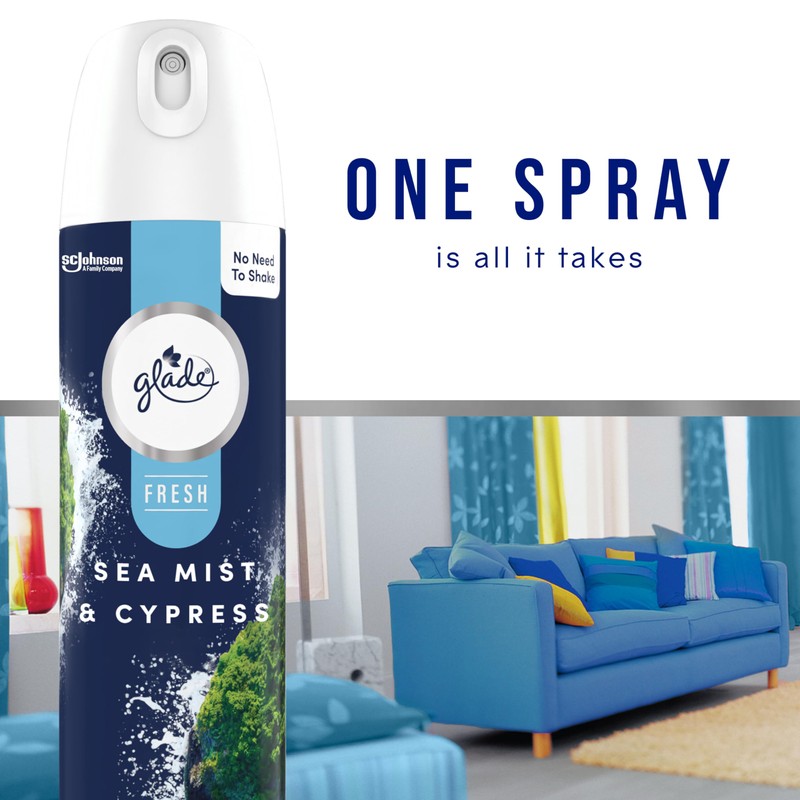 Glade Air Freshener Room Spray, Sea Mist & Cypress, Odor