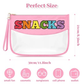 Snack Lovers Gifts Foodie Bag Clear Travel Makeup Bag Emergency Snacks PVC Cosmetic Pouch for Teens Girl Graduation Christmas Birthday Gifts for Daughter Friends Sister Zipper Toiletry Pouch