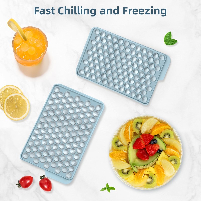 WIBIMEN Mini Ice Cube Trays, Small Tiny Round Pebble Crushed