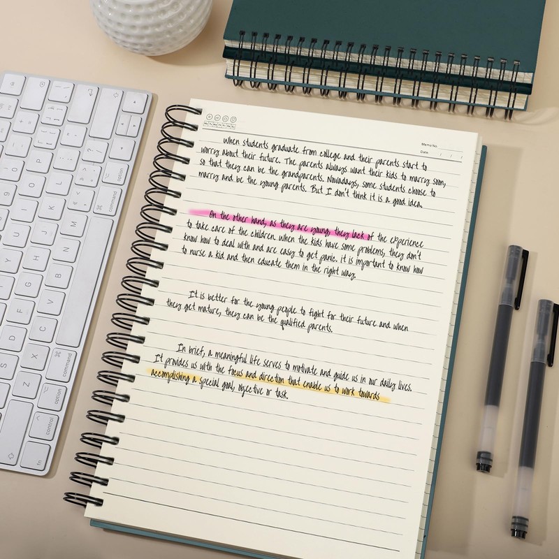 Yarotm Notebook A4 Lined - Spiral Notebook Diary 21 x
