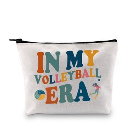 XYANFA Volleyball Makeup Bag Volleyball Team Gift Sports Team Gift Volleyball Coach Player Gift Volleyball Cosmetic Bag Volleyball Mom Gifts (VOLLEYBALL ERA)