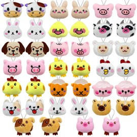 Juego de 40 mini juguetes de peluche de animales de granja, lindo llavero de peluche de animales pequeños para regalos de fiesta, llavero adorno para bolsa de regalos de huevos de Pascua, carnaval,
