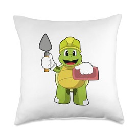 Turtle Mason Trowel Throw Pillow