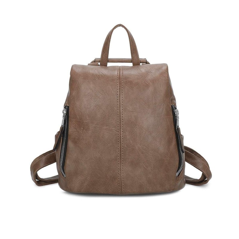 Women's Fashion PU Leather Backpack Large Capacity Rucksack School Travel