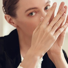 ODIHUI 14K Gold Dainty Rings for Women Simply-Designed Plain And Fashionable Gold Rings 5-9 (5)