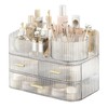 DASITON Makeup Organizer with Drawers and Rotating Makeup Brush Holder,Large