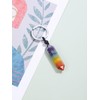 Zysta Gemstone 7 Chakra Keyring Natural Healing Stones Key Ring