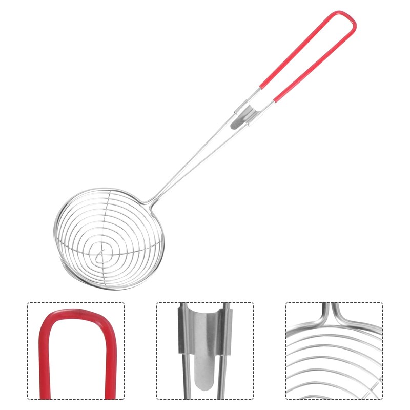 JZK 4 x Stainless Steel Colander Sieve with Handle, hot