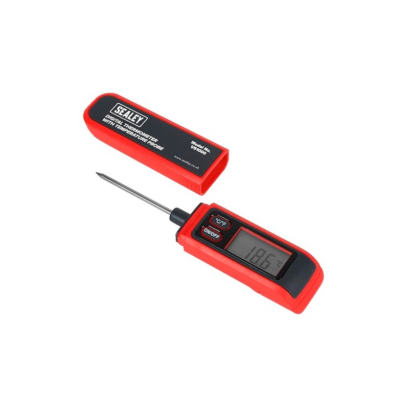 Sealey Digital Thermometer, Temperature Probe, Auto-Power-Off, LCD Screen- VS1000