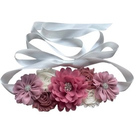 Luoyunna Flowers for Sashes Maternity Pregnancy Sash Belt for Baby Shower Wedding