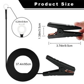 DfuGift 3ft Electric Fence Lead Cable with Clips, Jumper Wires for Solar or AC Fence Charger Systems, Compatible with Grounding Rods and Fence Lines on Farm or Ranch