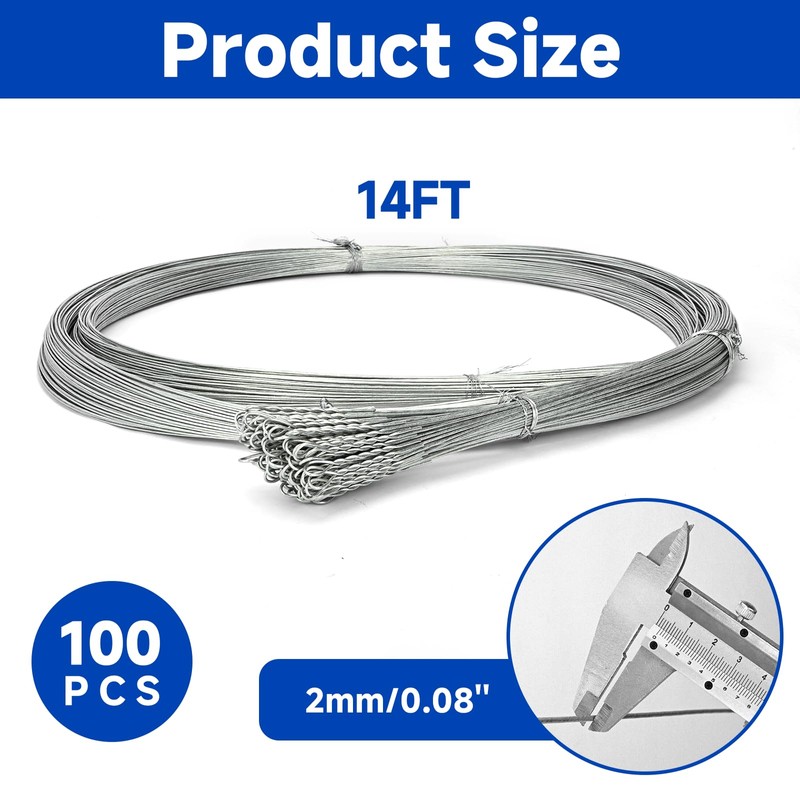 jxgzyy 100 Roll Bailing Wire 14 Gauge 14 ft Galvanized