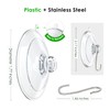 Hangerspace Suction Cup Hooks, 1.77 Inches Clear PVC Suction Cups