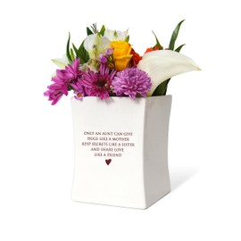 Unique Aunt Gift, Gift for Aunt, Aunt Birthday Gift or Aunt Wedding Gift - Square Vase