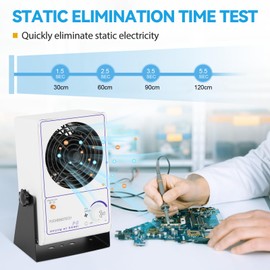 YUCHENGTECH Ionizing Air Blower Static Eliminator Fan Desktop Ionizer Air Blower with Detachable Cord ESD Ionizer Electrostatic Discharge Fan 110V