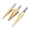 3 Pcs Small HSS Step Ti Cone Drill Hole Cutter