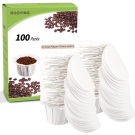 K cup Coffee Paper Filters with Lid Disposable for Keurig Reusable K Cup Filters, Disposable Keurig K Cup Filters, Fits All Keurig Single Serve Filter Brands (100, With Lid)