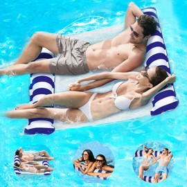 Ninonly Water Hammock, Float, For Adults, Water Net, For 2 People, Load Capacity 396.9 lbs (180 kg), For Water Play, Summer Vacation, 51.2 x 47.2 inches (130 x 120 cm) (Navy)