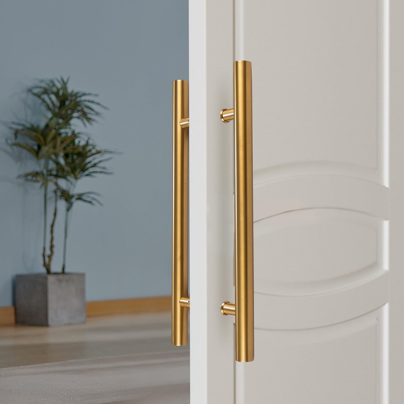 RZELOYDE Push Pull Door Handle Solid Standoffs Heavy-Duty Commerial Grade-304