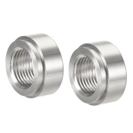 MECCANIXITY Weld on Fitting Bung 3/8NPT Female Aluminium Alloy Pipe Thread Connector Silver Tone 2pcs
