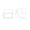 110x55mm Duct Connector - 90° Vertical Elbow Bend - Rectangular