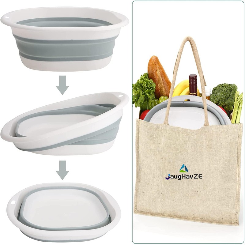 Square Folding Hand Wash Basin Collapsible Washing Up Bowl Portable