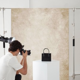 Mocsicka Beige Photography Backdrops Cream Colour Light Tan Texture Abstract Photo Backdrop Vintage Headshot Portrait Background for Photography Studio Props (Beige, 6x8ft)