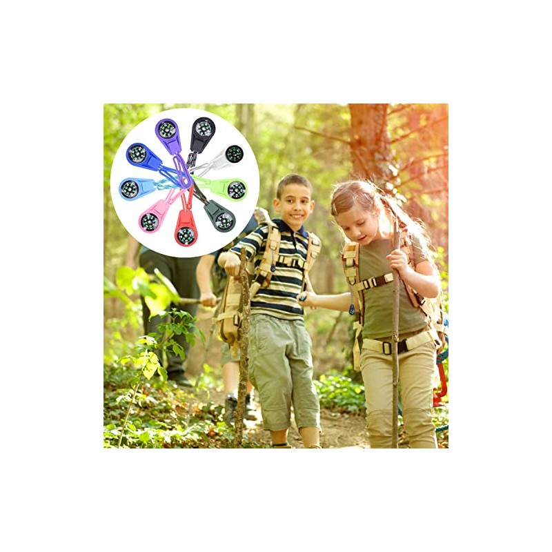 Mini brújula para niños, brújula de botón, kit a granel,
