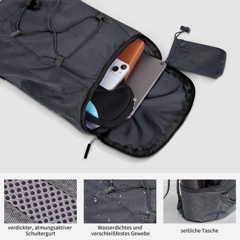 Minicloss Foldable Backpack Ultra Lightweight Waterproof Hiking Backpack Women Small