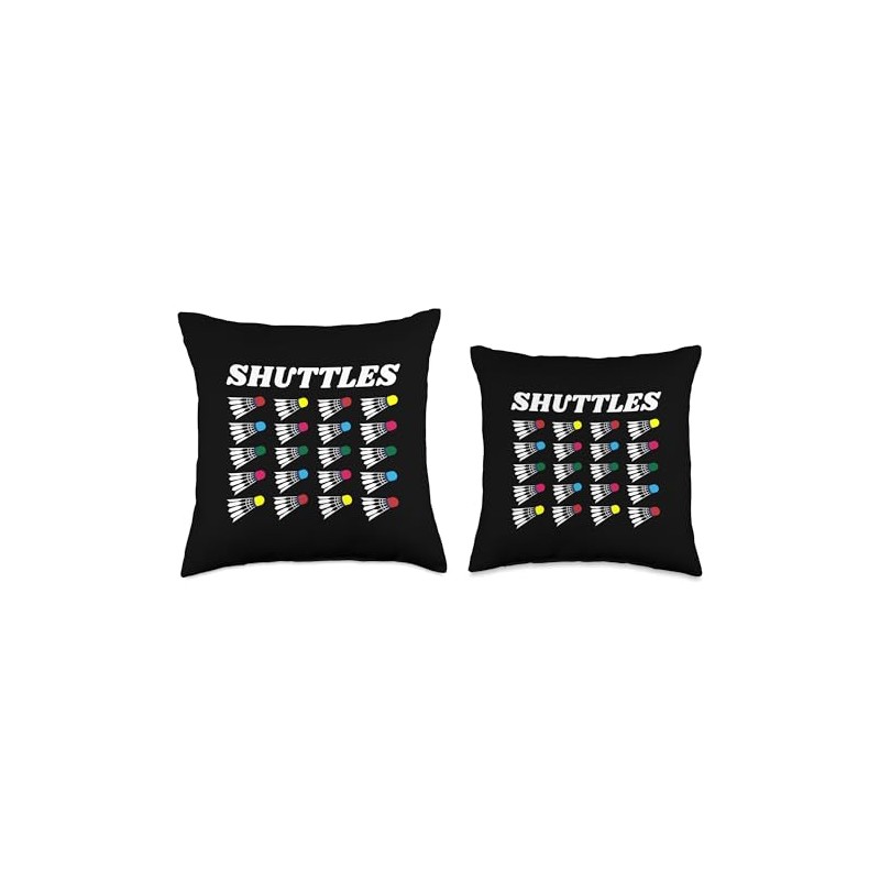 Retro Graphic Badminton Player Shuttlecock Player Sports Throw Pillow
