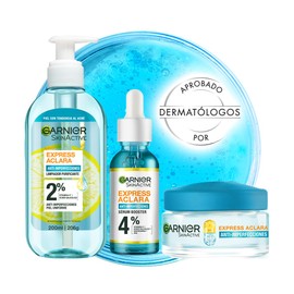Kit Garnier Las Favoritos del Mariana - Express Anti Imperfecciones para piel grasa con cido Saliclico Gel Limpiador Facial  Serum anti acne  Crema...